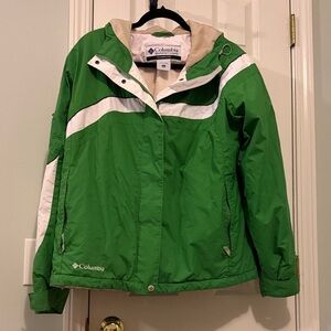 Columbia Vibrant Green and White Outdoor Jacket